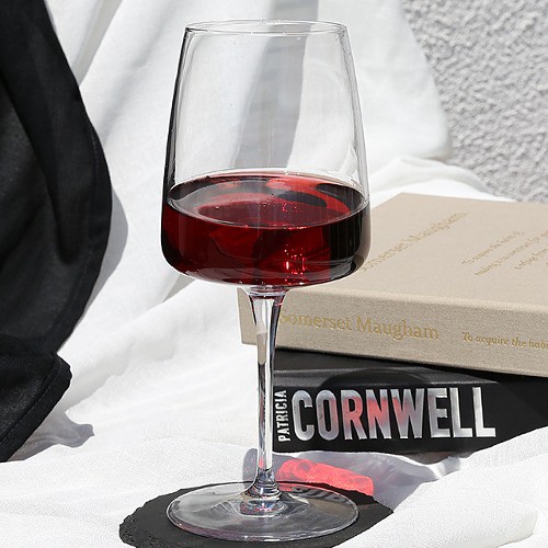 스퀘어 크리스탈 레드 와인잔 555ml