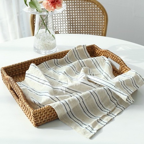 오트밀 스트라이프 린넨 냅킨