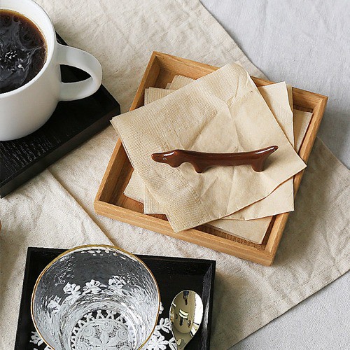 우드 미니 정사각 트레이 L