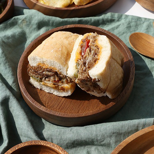 월넛 나무 원형 접시 L